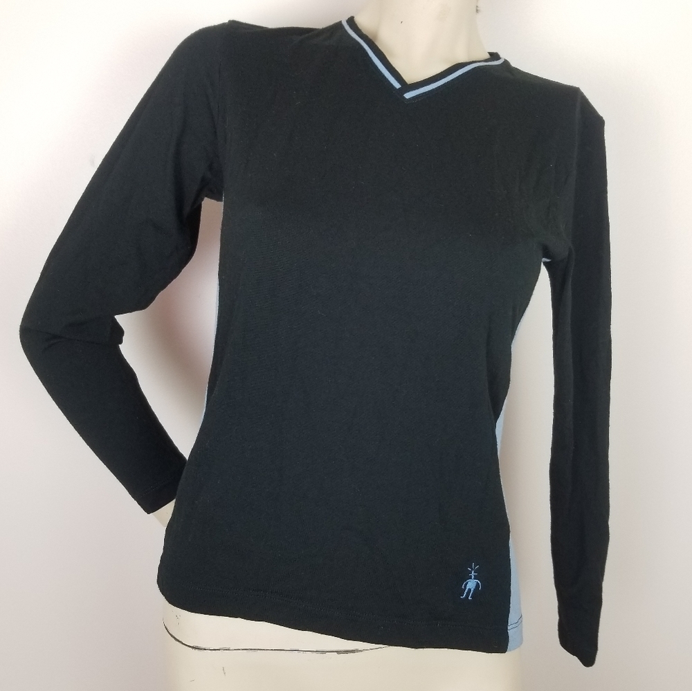 Smartwool super fine merino wool v neck base layer